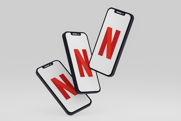 Netflix Icon On Screen Smartphone Or Mobile Phone 3d Render