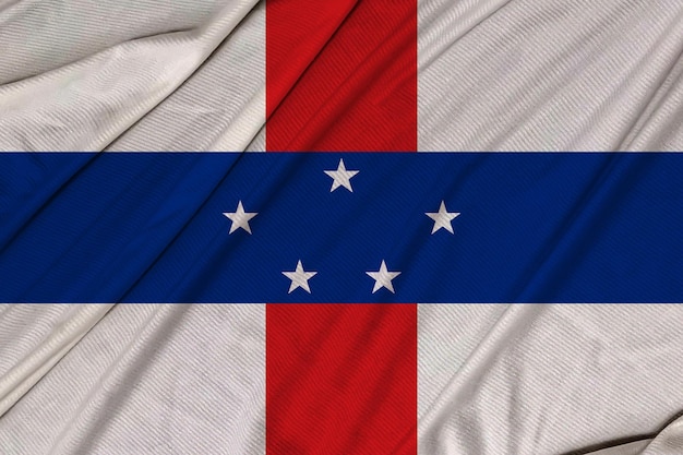 Netherlands Antilles realistic 3d textured waving flag