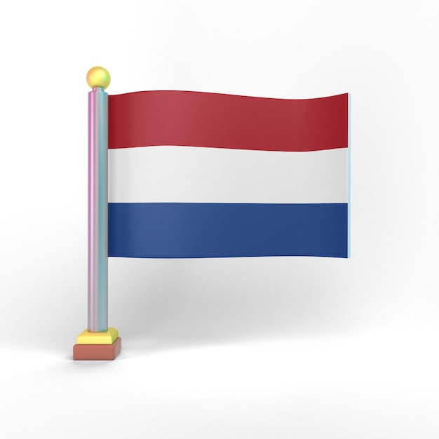 Netherlands Flag Front Side In White Background