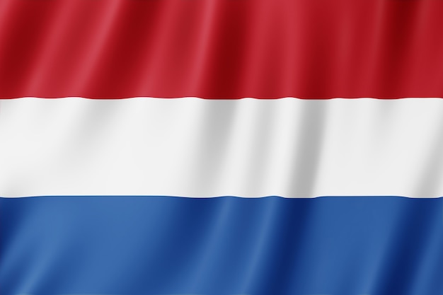 Netherlands flag waving in the wind.