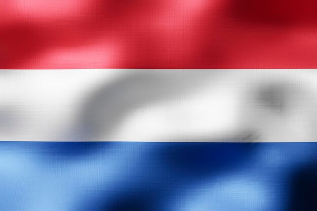 Netherlands textile flag 3d illustration