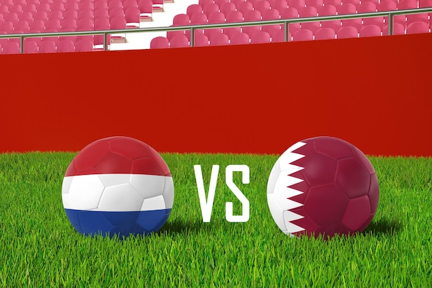 Netherlands Versus Qatar in Stadium