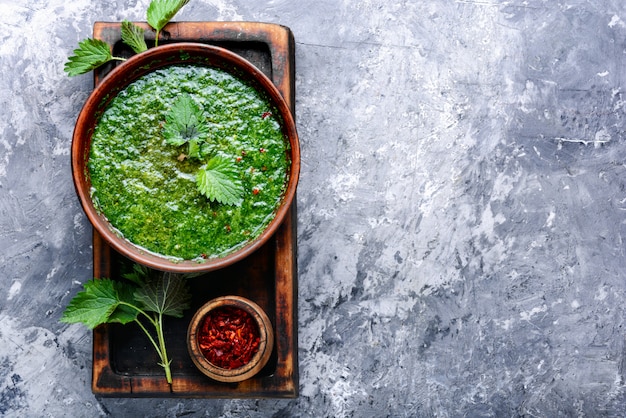 Nettle leaf soup