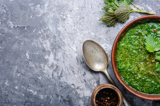 Nettle leaf soup