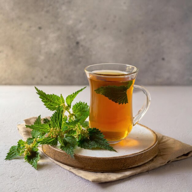 Photo nettle tea healthy drink