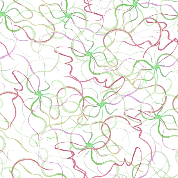 Netwerk van zenuwen en neuronen aquarel naadloos patroon