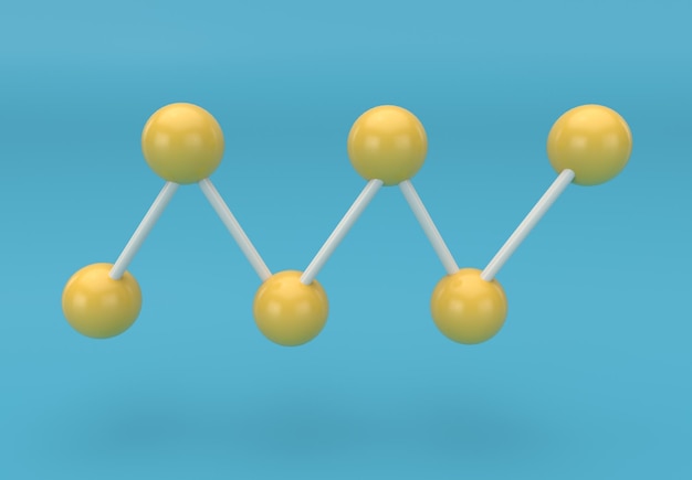 Netwerkverbinding pictogram minimale 3d render illustratie op blauwe achtergrond