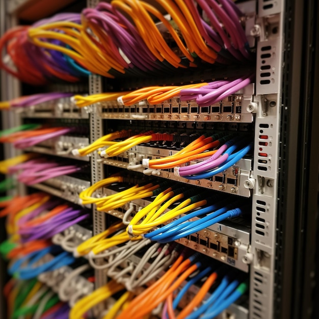 Network cable binary fiber otics backgound