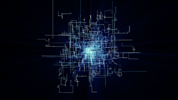 Network connection dots and lines