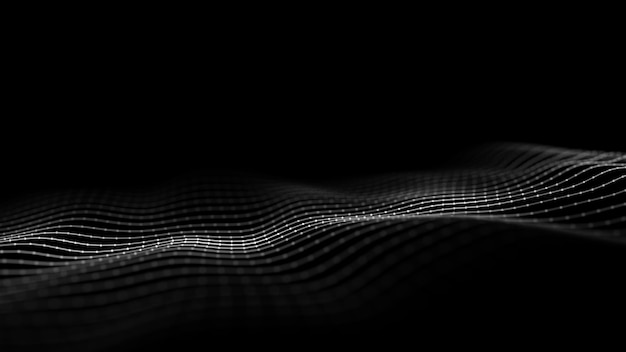 ネットワーク接続構造 アブストラクト 動く点と線の白い背景 未来的なイラスト デジタル技術デザイン ベクトルイラスト
