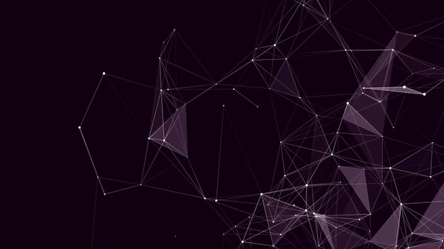 Network connection structure Digital background with dots and lines Big data visualization 3D rendering