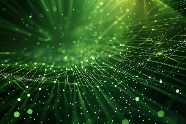 Photo network connections abstract on green light background cinematic design