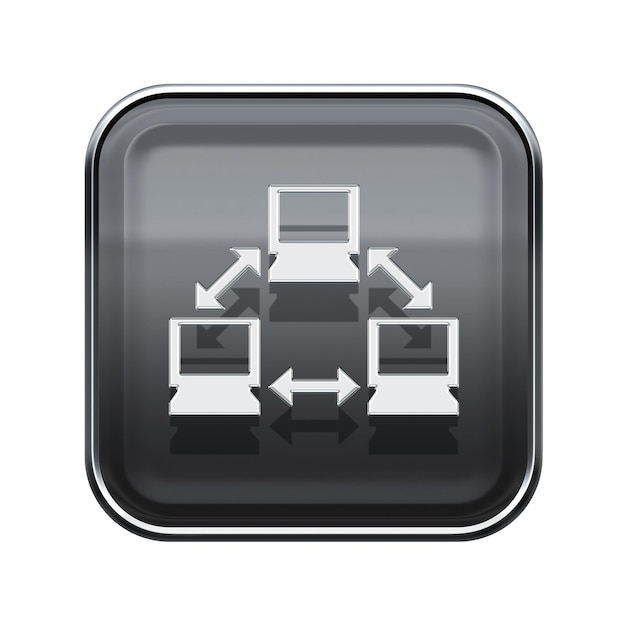 Network icon glossy grey