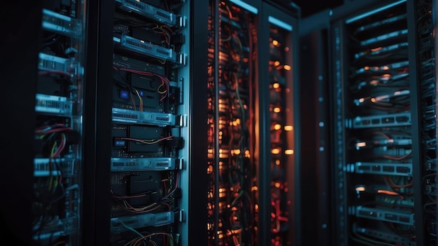 Network server racks in a data center