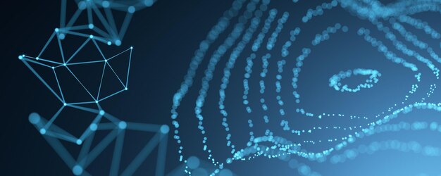 Структура сети фон Спутниковый интернет Большие данные Беспроводная связь Технология блокчейна Искусственный интеллект Машинное обучение Фон данных 3D рендеринг
