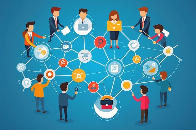 Network and teamwork vector illustration