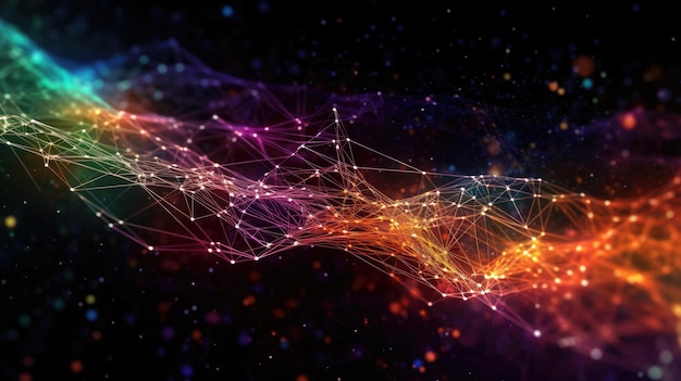 네트워크 기술 추상적인 개념 추상적인 미래의 네트워크 라인 연결 광섬유