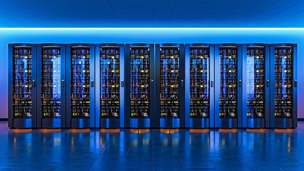 Networking Core Moderne serverruimte met hightech hardware datacenter connectiviteit en informatieopslag