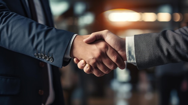 Networking Handshake between two professionals in suits