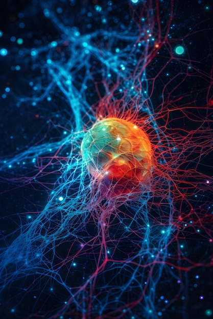 Neuraal netwerk en kunstmatige intelligentieillustratie Generatieve AI