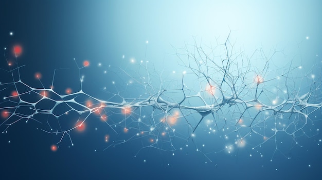 Neuraal netwerk van neuronen en zenuwstelsel abstracte achtergrond vectorillustratie