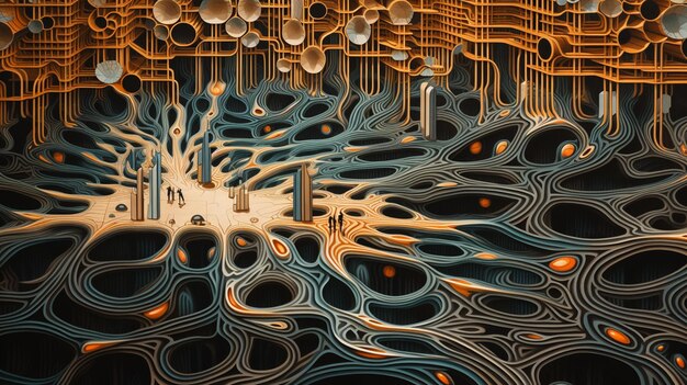 Foto neuraal patroon abstracte kunst kleurrijke medische achtergrond