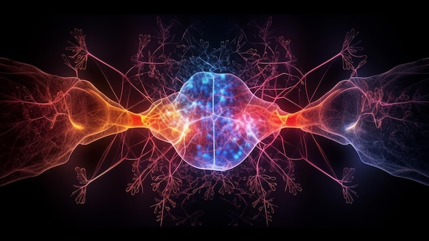 Photo neural connections in the brain and artificial intelligence