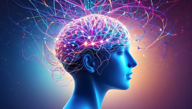 Foto connessioni neurali nel cervello