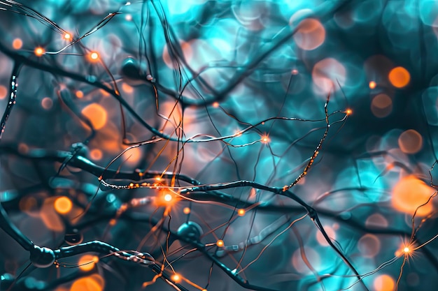 neural network background near future neural system texture artificial intelligence banner