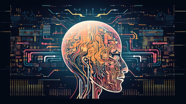신경형 컴퓨터: 일러스트레이션, 지능, 마음, 과학, 기계, 추상화, 신경형 Neuromorphic 컴퓨터: 상상, 생성