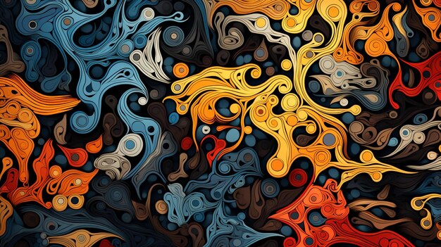 신경 패턴 추상 예술 다채로운 의료 배경