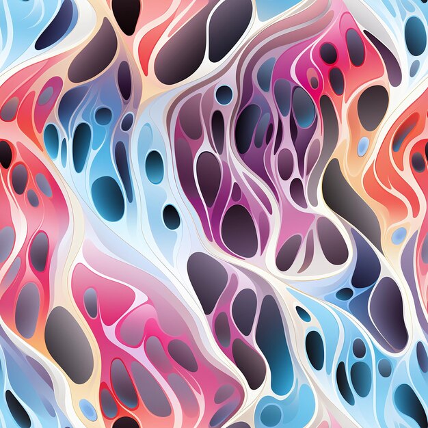 Neural seamless pattern abstract background psychedelic pattern of curved lines and spots