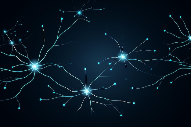 Neural wed complex nervous system brain neurons close up background