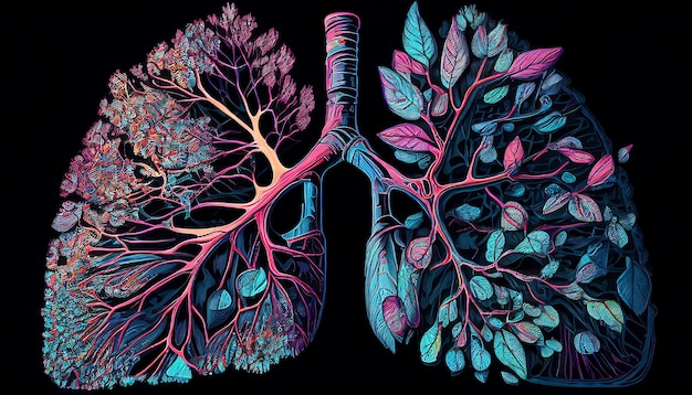 A neurologist is a specialist in the lungs covid highlighted human body illustration Generative AI