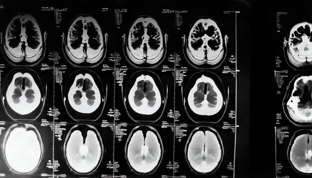 Foto la neurologia rivela l'esplorazione della tomografia ct e dei risultati della risonanza magnetica nella medicina