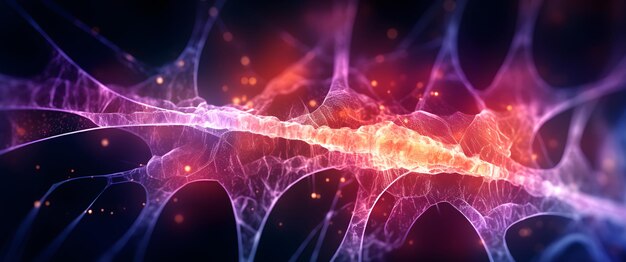 neuron cells with glowing in human brain wallpaper