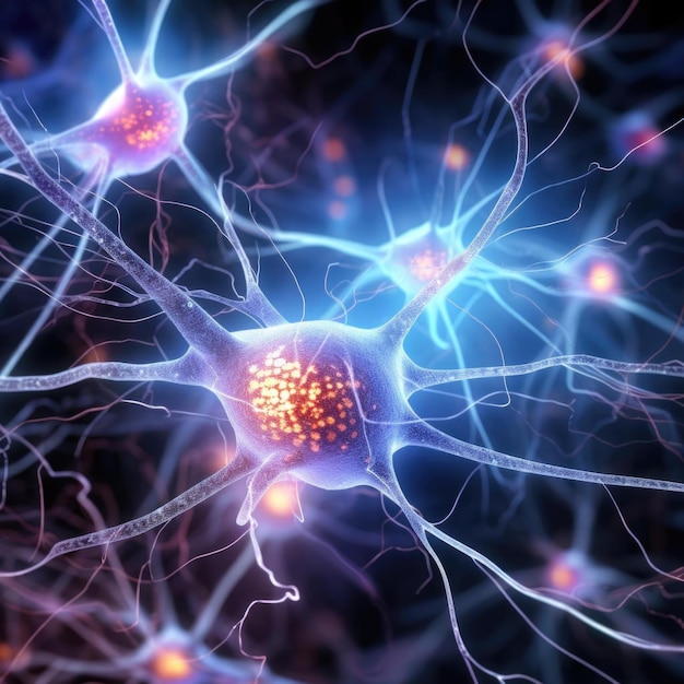 Photo neuron conceptual image of human nervous system