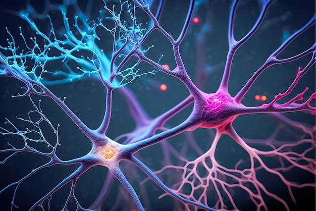 Neuron network brain cells Human nervous system and brain activity concept