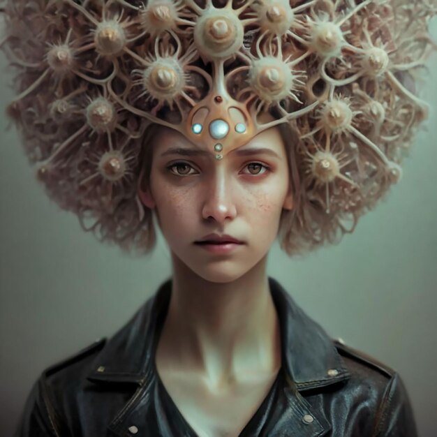 Photo a neurona conceptual art portrait photography human girl