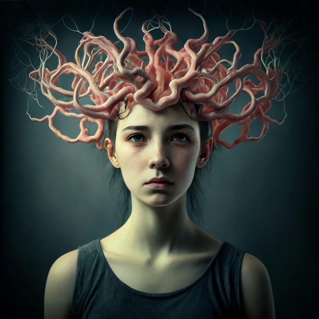 Photo a neurona conceptual art portrait photography human girl