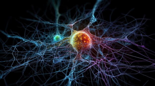 Neuronal Network in Action A Futuristic Illustration of Brain Activity