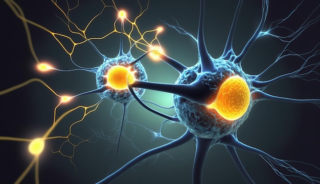 Фото Нейроны и синаптические структуры сгенерировано ии