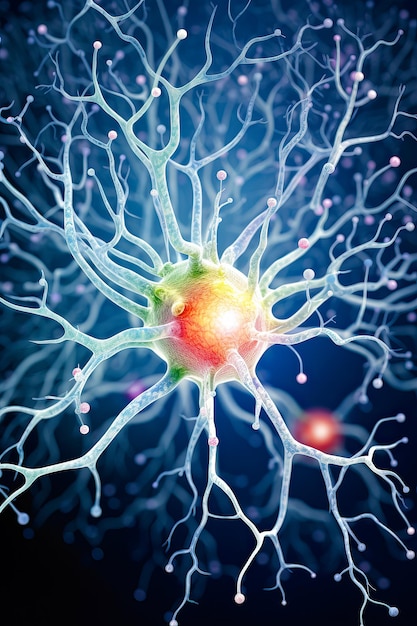 Foto neuroni rete di cellule cerebrali