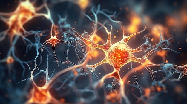 Photo neurons cells concept generative ai