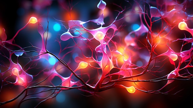 Foto neuroni che comunicano sfondo hd 8k immagine fotografica