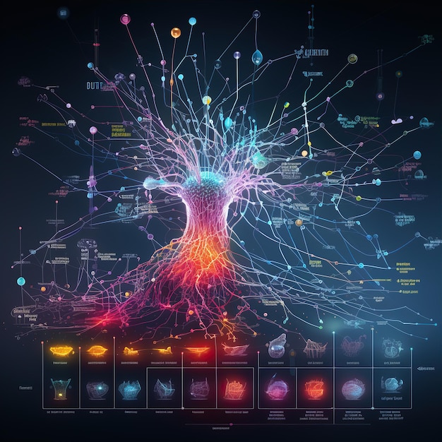 neurons inside a business chart