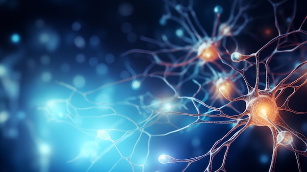 Photo neurons and nervous system medicine biology background