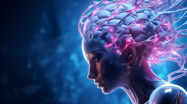 신경과학은 전기 뇌를 가진 사람의 형태로 미래의 인공지능입니다.