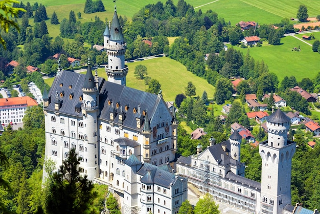 Neuschwanstein castle in Munich vicinity Bavaria Germany