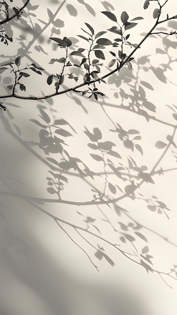 Фото Нейтральные пастельно-кремовые стены, украшенные ветвями деревьев